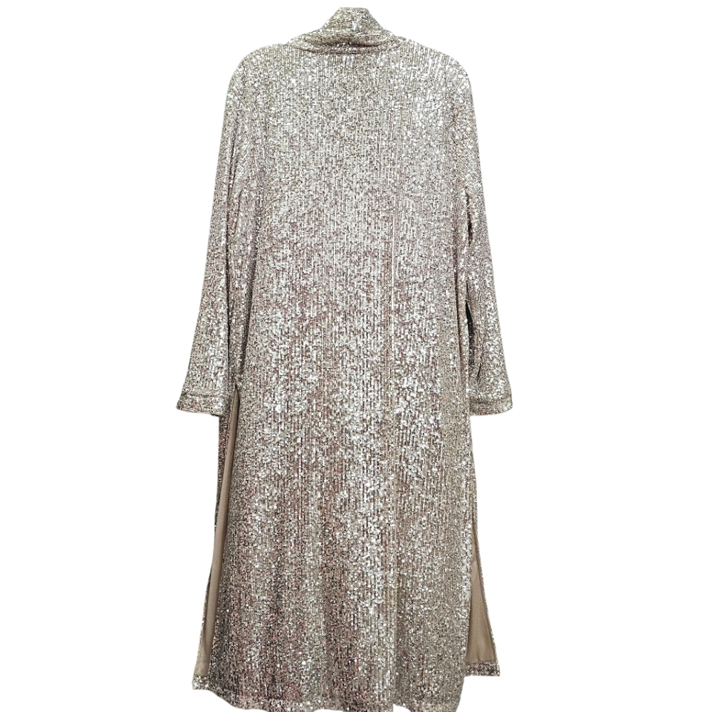 BB DAKOTA Nwot Silver Sequin Showstoper By Steve Madden Duster/Jacket - Picture 5 of 17